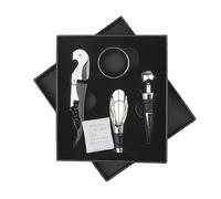 ZiaWorld Wine Opener Accessory Set in Elegant Display Box, Complete 4Pcs Wine Tool Kit Heavy Duty Corkscrew Stainless Steel Stopper Gift for Weddings, Housewarming, Father's Day