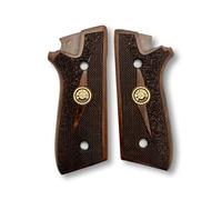 Zib Grips for Taurus PT59, PT92, PT99, PT100, PT101, PT917 Wooden Grips, Smooth Grips Handmade Birthday Newyear Sport for Men & Veterans (Taurus - Dark Brown)
