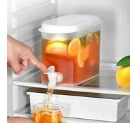 Zibeem 2.8L White Modern Refrigerator Beverage Dispenser with Tap, PP Material, Gravity Beverage Dispenser, 25x11x18cm, PN4CXKBDS262R29FU