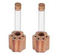 Zibeem 2-piece Pet Hair Glass Memorial Bottle - Glass Tube Wishing Bottle With Cork Stopper, Dog Cat Keepsake Memorial Urn Pet Remembrance Gi-ft Sympathy G-lass Vial For Ashes Hair