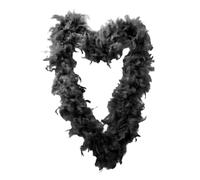 Zibeem Black Feather Boa - 2 Meters Long Feather Boa For Women For Crafts Fluffy Feather Boa Girl's Fancy Dress Accessories Carnival, Dancing Wedding