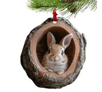 Zibeem Christmas Tree Animals Acrylic Ornaments - Cute Animals 2D Acrylic Ornaments for Christmas Tree,Vivid Wildlife Ornaments with Lanyard, Holiday Decoration Seasonal Decor