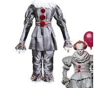 Zibeem Creepy Clown Costume,Women Horror Popular Movie Clown Outfit - Halloween Cosplay Supplies for Masquerade Photography Daily Wear Holiday Carnival Stage Performance
