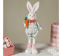 Zibeem Easter Standing Bunny With Stretchable Legs Easter Figurine Bunny Gnome Plush Decoration Easter Rabbit Plush Stuffed Animal Standing Rabbit Table Decorations
