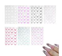 Zibeem French Stickers for Nails | French Manicure Nail Craft Stickers - 7 Sheets Vibrant Decals Crafting Fingernails Art for Ladies Women Girls Mother Salon Home