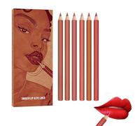 Zibeem Lipliners Pencil Set, Waterproof Lipliner Matte Lip Pencil 6 Pieces, Sculptor Lipstick Long Wear Lipliner for Friends Daughter Girlfriend Wife Mom Family