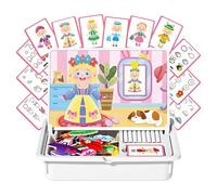 Zibeem Magnetic Wooden Dress-up Dolls Toy | Magnetic Dress-up Dolls for Kids Pretend Play Set - Educational Learning Jigsaw for Road Trip Home School Outdoor Vacation