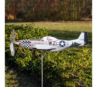 Zibeem Metal Airplane Wind Spinner | Windmill Garden Stake | Unique Stainless Steel Aircraft Windmill | Airplane Wind Catcher | Garden Ornament