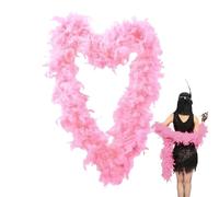 Zibeem Pink Feather Boa - 2 Meters Long Feather Boa For Women For Crafts Fluffy Feather Boa Girl's Fancy Dress Accessories Christmas Carnival, Dancing Wedding