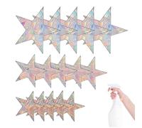 Zibeem Rainbow Window Cling - Round Star Sea World Non-Adhesive Static Glass Stickers | Prevent Bird Strikes On Window Glass, Colorful Decorative Rainbow Maker for Glass Display Shop