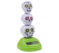 Zibeem Solar Toys for Window | Swinging 3 Skull Head Cute Figure,Weather-resistant, Car Interior Accessories, Table Ornament for Indoor Bedroom Living Room Window Sill