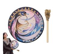 Zibeem Sound Healing Hand Drum | Multipurpose Shamanic Drums Spiritual Instrument,Colorful Shaman Tools Meditation Drum for Music Meditation Rituals