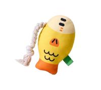Zibeem Stuffed Chew Toys for Dogs, Puffhead Fish Soft Plush Squeaky Toys Chew Toys, Sound Interactive Teeth Toy Wear-Resistant Dog Toys for Inside Dog
