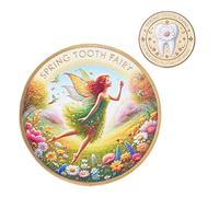 Zibeem Tooth Fairy Commemorative Coin | Metal Souvenir Coin for Kids Teeth Change - Collectible Portable Growth Memorial Medallion for Boys Girls Children