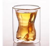Zibeem Unique Pint Glass Transparent Body Shape Glass Cup Beer Glasses Creative Double-Layer Body Shape Cocktail Glass for Vodka Whiskey Beer for Home Parties Clubs Events