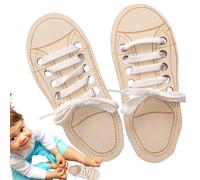 Zibeem Wooden Lacing Shoe Toy,Shoe Lace Practice Board,Learn To Tie Shoelaces Kids Lacing Shoe Toy,Kids Teaching Tie Shoelaces Board,Assistive Early Educational Toy For Children 3-6