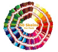 ZIBELL 50 Skeins Embroidery Floss for Cross Stitch Friendship Bracelets Cotton Embroidery Floss for DIY Bracelets (Rainbow 1)