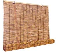 ZIBENE Breathable Curtains, Bamboo Outdoor Roller Shades, Cordless Patio Privacy Blinds, Waterproof Sun Shade Roll Up Curtain for Porch Deck Balcony Backyard.SIZE: 60x120cm