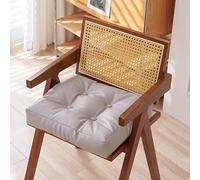 ZIBENE Kitchen Chair Cushions Dual Sided, Square Dining Chair Cushions Waterproof,Faux Leather & Plush Velvet Reversible Seat Pad With Handle For Home Office Indoor Outdoor, Grey