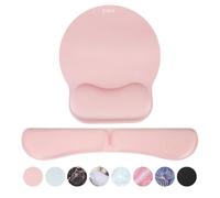 Zibly Keyboard Wrist Rest and Mouse mat Wrist Support, Comfortable Memory Foam Mouse pad Wrist Support Cushion with Anti-Slip Grip for Office Computer Laptop Working Gaming (Wrist Pad Pink)