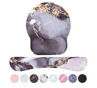 Zibly Keyboard Wrist Rest and Mouse mat Wrist Support, Comfortable Memory Foam Mouse pad Wrist Support Cushion with Anti-Slip Grip for Office Computer Laptop Working Gaming (Combo Grey Marble)