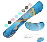 ZIBLY Wrist Rest Keyboard and Mouse Set - Anti-Skid Non Slip Ergonomic Wrist Cushion Support Pad (Blue Marble 2 Pcs)