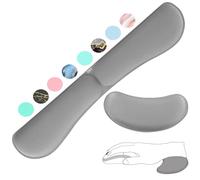 ZIBLY Wrist Rest Keyboard and Mouse Set - Anti-Skid Non Slip Ergonomic Wrist Cushion Support Pad - Easy Typing,Pain Relief - Premium Memory Foam for Work from Home (Wrist Rest Grey)