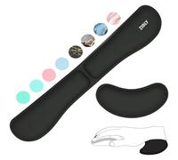 ZIBLY Wrist Rest Keyboard and Mouse Set - Anti-Skid Non Slip Ergonomic Wrist Cushion Support Pad - Easy Typing,Pain Relief - Premium Memory Foam for Work from Home (Black Combo)