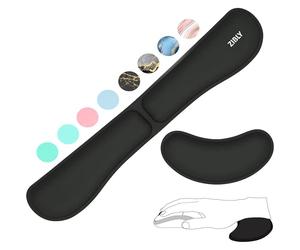 ZIBLY Wrist Rest Keyboard and Mouse Set - Anti-Skid Non Slip Ergonomic Wrist Cushion Support Pad - Easy Typing,Pain Relief - Premium Memory Foam for Work from Home (Black Combo)