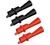 ZIBOO AC175 Threaded Slide-On Alligator Clip Set with Flexible Boots, Compatible with Fluke TL71, TL75, TL175 and TP175 Test Leads (2 Sets)