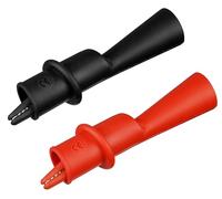 ZIBOO AC175 Threaded Slide-On Alligator Clip Set with Flexible Boots, Compatible with Fluke TL71, TL75, TL175 and TP175 Test Leads (1 Set))