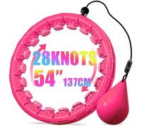 ZIBTREK Weighted Hula Infinity Fitness Hoop for Adult Weight Loss, 2 in 1 Smart Fitness Workout Hula Circle Hoops with 28 Detachable Knots, Exercise Fit Hoop Suitable for Women and Beginners
