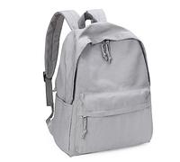 Zicac Unisex DIY Canvas Backpack Daypack Satchel Backpack (Gray, With Side Pocket), Gray, L, Laptop
