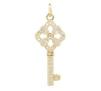 Zicdije Pack of 10 Antique Magic Key Gold Plated Brass Charms Bulk Assorted Colored Crystal Charms for Earring Jewelry Necklace Making