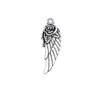 Zicdije Pack of 80 PCS Antique Tibetan Silver Charms Wholesale Bulk Pendants Supplies for Jewelry DIY Making Metal Alloy Charms, 1.18 inches x 0.39 inches, Metal, No Gemstone
