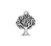 Zicdije Pack of 80 PCS Tree of Life Mod.1 Antique Tibetan Silver Charms Wholesale Bulk Pendants Supplies for Jewelry DIY Making Metal Alloy Charms