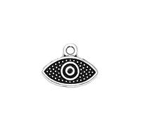 Zicdije Pack of 80 PCS Turkish Evil Eye Antique Tibetan Silver Charms Wholesale Bulk Pendants Supplies for Jewelry DIY Making Metal Alloy Charms