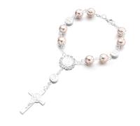 Ziciner 1 PCS Car Rosary for Rearview Mirror, Personalized Blessing Rear View Mirror Hanging Decors, Auto Rearview Mirror Rosary Pendant, Car Interior Hanging Accessories (Pink)