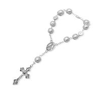 Ziciner 1 x Car Rearview Mirror Rosary Hanging Decorations Car Mirror Hanging Accessories (White)