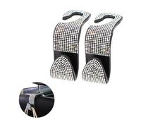 Ziciner 2 PCS Bling Car Seat Headrest Hook, Crystal Rhinestone Backseat Hanger Storage Organizer, Universal Interior Accessories for Handbag Purse Coat | Start Stop Decoration Ring Cover (Colorful)