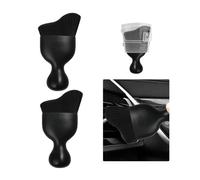 Ziciner 2 PCS Car Detailing Brush, Curved Soft Bristles Auto Removal Dust Collectors, Universal Vehicle Dashboard, Air Conditioner Vents etc Interior Cleaning Tool Accessories (Black)
