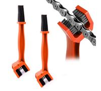 Ziciner 2 PCS Motorcycle Bicycle Chain Brush, Chain & Wheel Cleaning Tool, Crankset Chain & Gears Cleaner, Bicycle Chain Washer for Mountain Bike Motorcycle Chain (Orange)