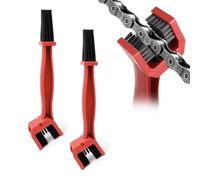 Ziciner 2 PCS Motorcycle Bicycle Chain Brush, Chain & Wheel Cleaning Tool, Crankset Chain & Gears Cleaner, Bicycle Chain Washer for Mountain Bike Motorcycle Chain (Red)