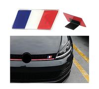 Ziciner 3D France Flag Emblem Badge with L Shaped Mounting Bracket, Auto Front Fender Badge Sign Emblem, Car Front Grill Bumper Decoration, Compatible with European Vehicles