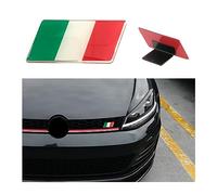 Ziciner 3D Italian Flag Emblem Badge with L Shaped Mounting Bracket, Auto Front Fender Badge Sign Emblem, Car Front Grill Bumper Decoration, Compatible with European Vehicles