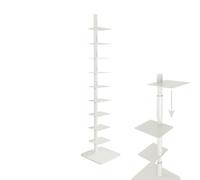 Zickdom Spine Bookshelf 9-Tier Metal Vertical Bookshelf DIY Spine Book Tower, 174cm high, 4 adjustable angles, suitable for small spaces, living rooms, offices, bedrooms white