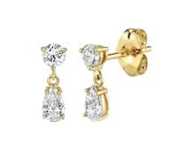 Zicnjodye 1pair Silver Color Ear Needle White Zircon Butterfly/Water Drop Hoop Earrings Drop Earrings For Women