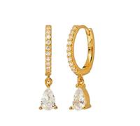 Zicnjodye 1pair Silver Color Ear Needle White Zircon Butterfly/Water Drop Hoop Earrings Drop Earrings For Women