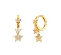 Zicnjodye 1pair Silver Color Ear Needle White Zircon Butterfly/Water Drop Hoop Earrings Drop Earrings For Women