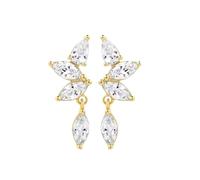 Zicnjodye 1pair Silver Color Ear Needle White Zircon Butterfly/Water Drop Hoop Earrings Drop Earrings For Women